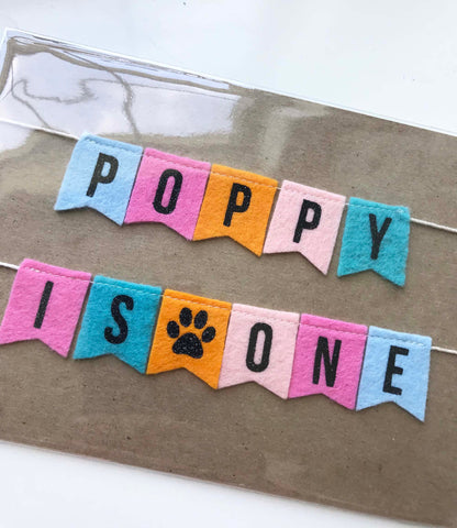 Puppy's First Birthday Cake Banner