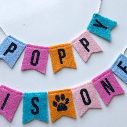 Puppy's First Birthday Cake Banner