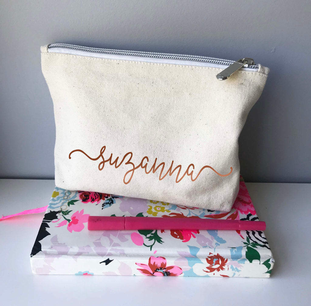 Calligraphy makeup bag