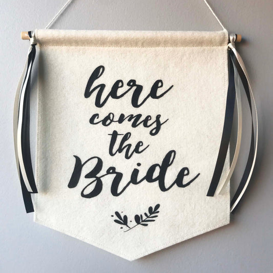 Custom Wedding Sign/Banner - Here Comes the Bride