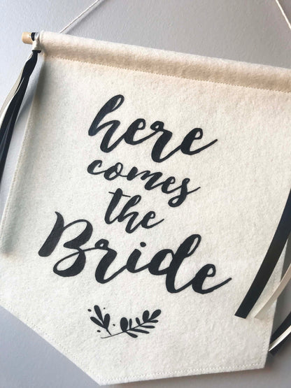 Custom Wedding Sign/Banner - Here Comes the Bride