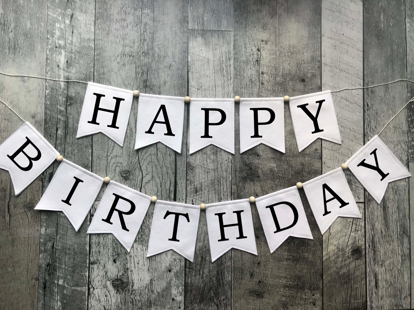 Ivory and Black Birthday Banner