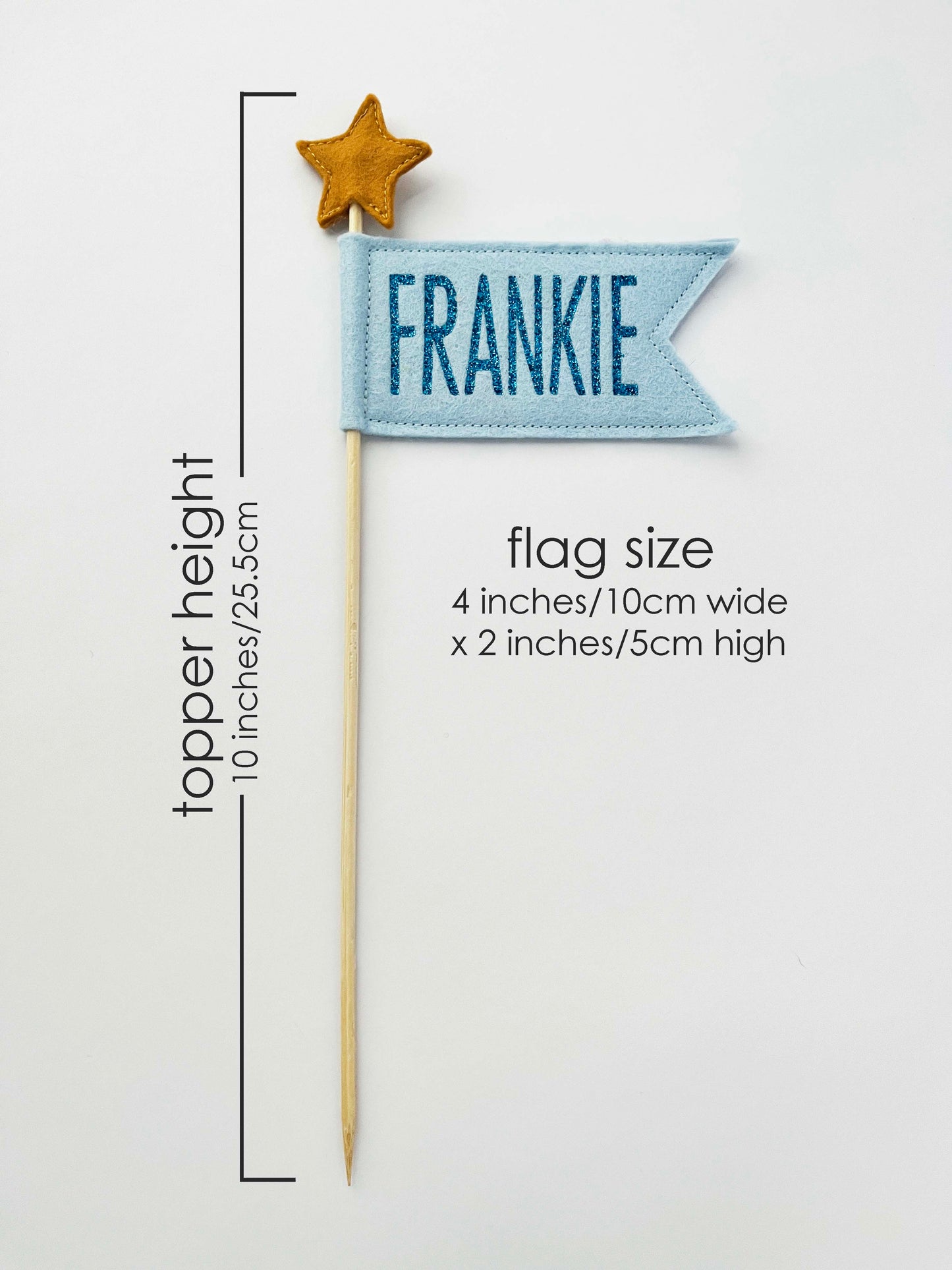 Personalized Felt Pennant Flag Cake Topper