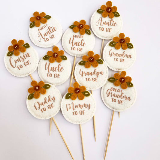 Neutral Baby Shower Cupcake Toppers (set of 3)