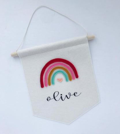 Felt Rainbow Nursery Banner