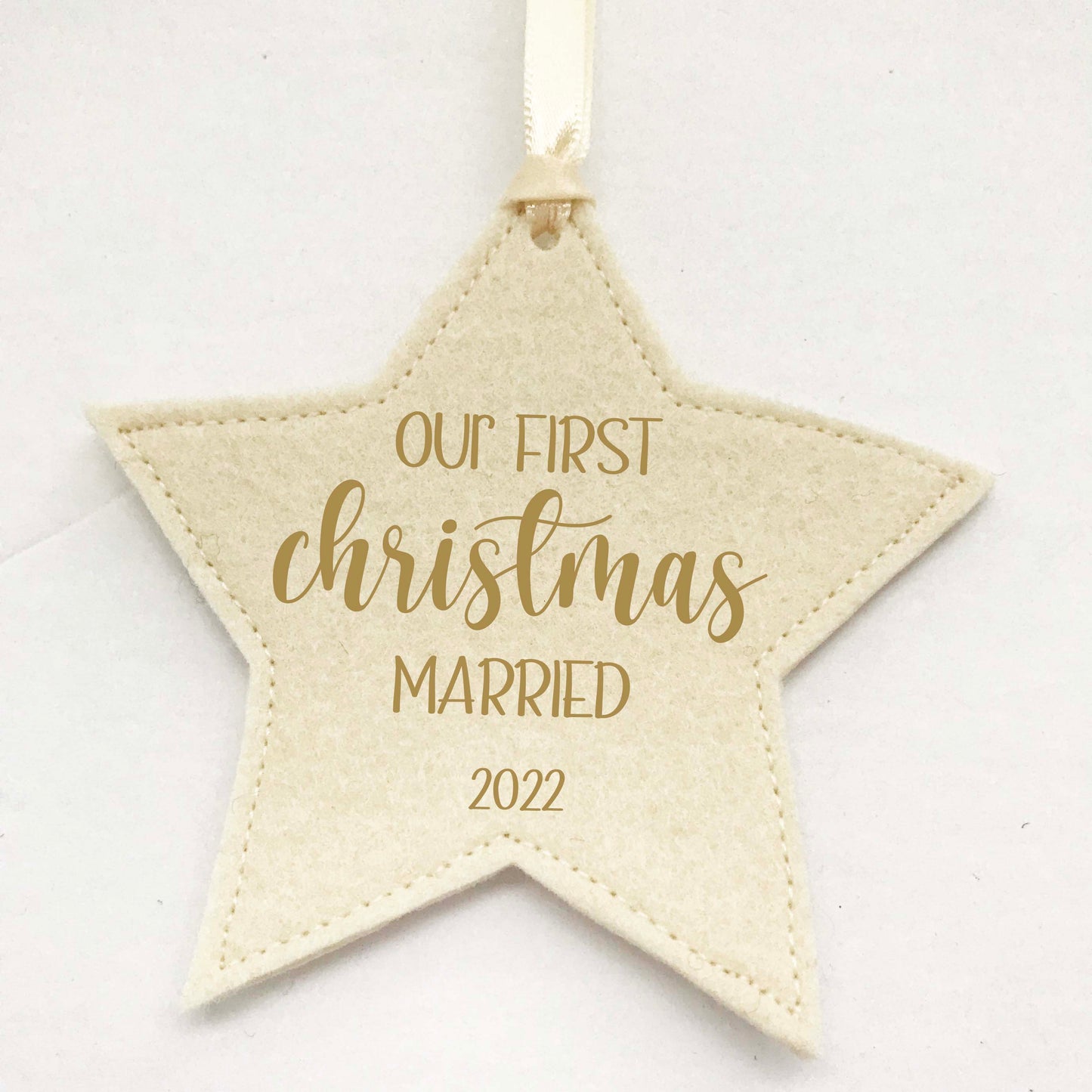 First Christmas Married Star Ornament