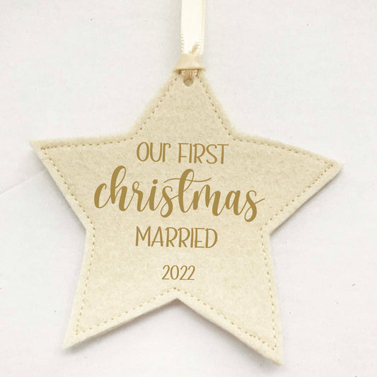 First Christmas Married Star Ornament