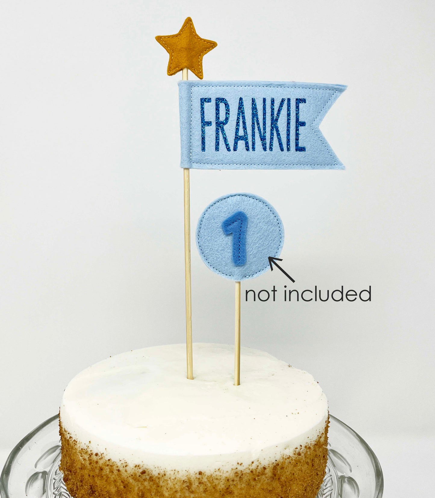 Personalized Felt Pennant Flag Cake Topper