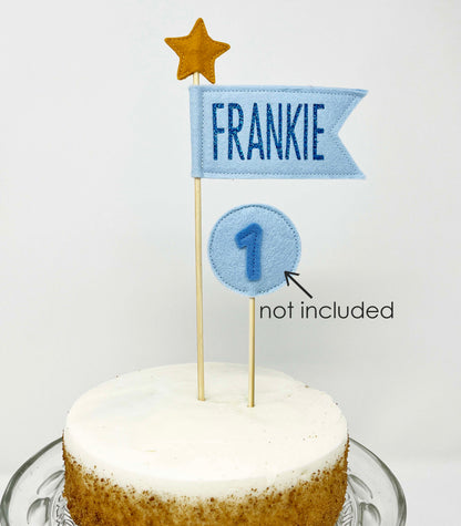 Personalized Felt Pennant Flag Cake Topper