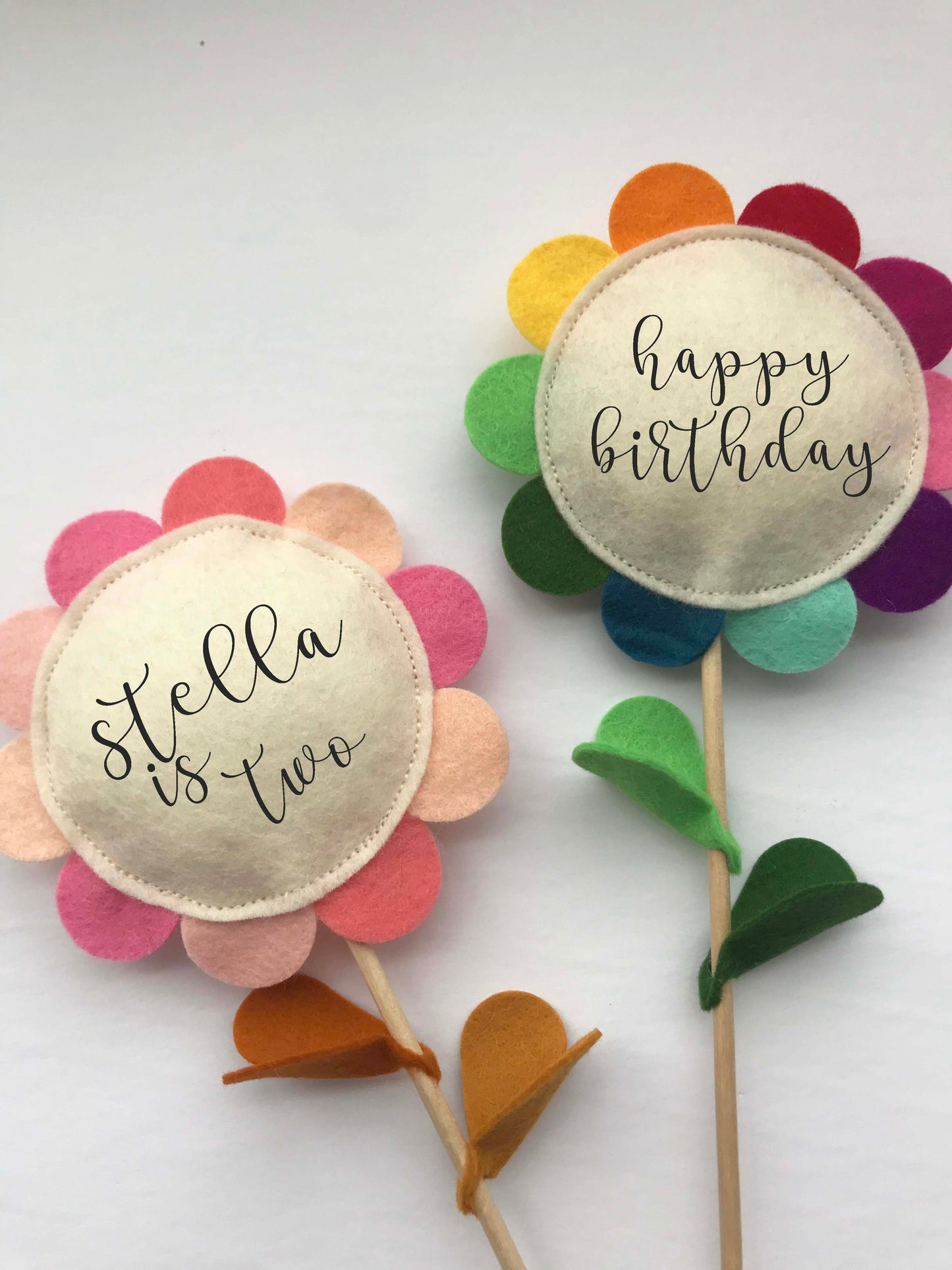 Rainbow Sunflower Cake Topper