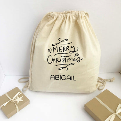 Personalized Santa Sack - Christmas Gift Bag Merry Christmas