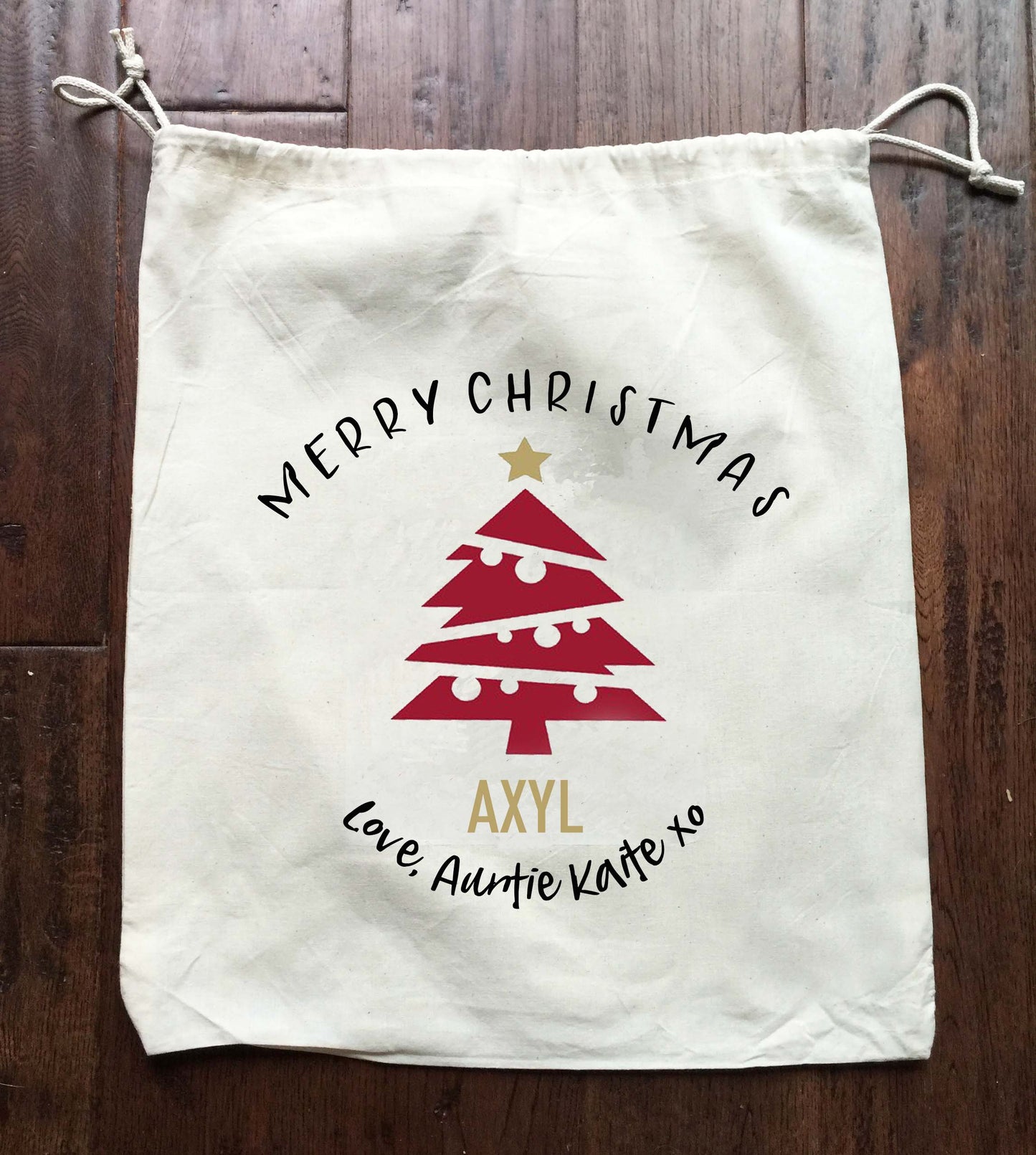 Personalized Santa Sack - Christmas Gift Bag Xmas Tree