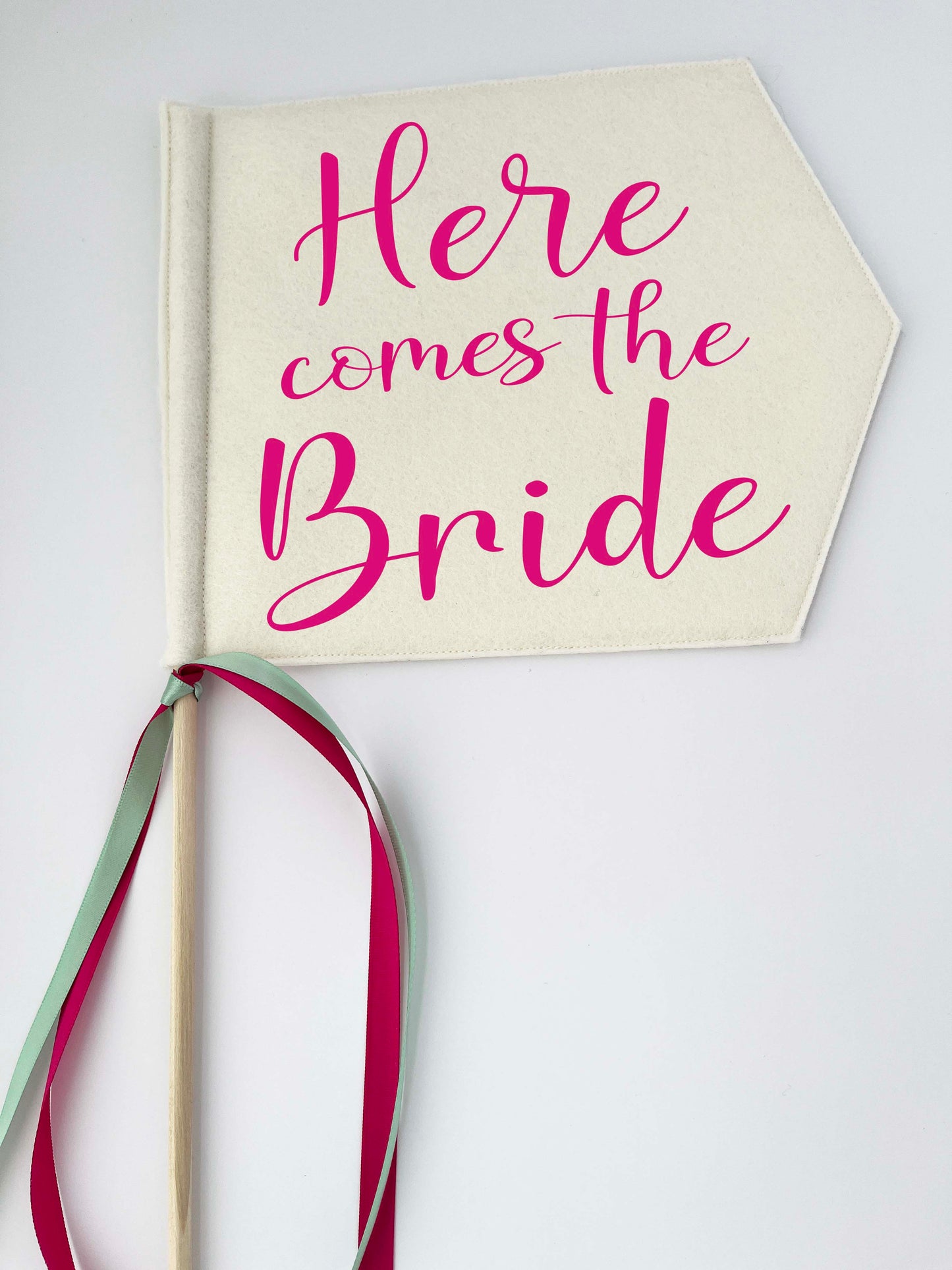 Here Comes The Bride, Wedding Pennant Flag