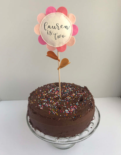 Pink Sunflower Cake Topper