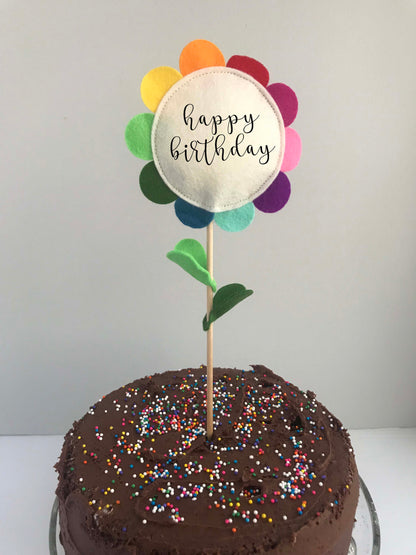 Rainbow Sunflower Cake Topper