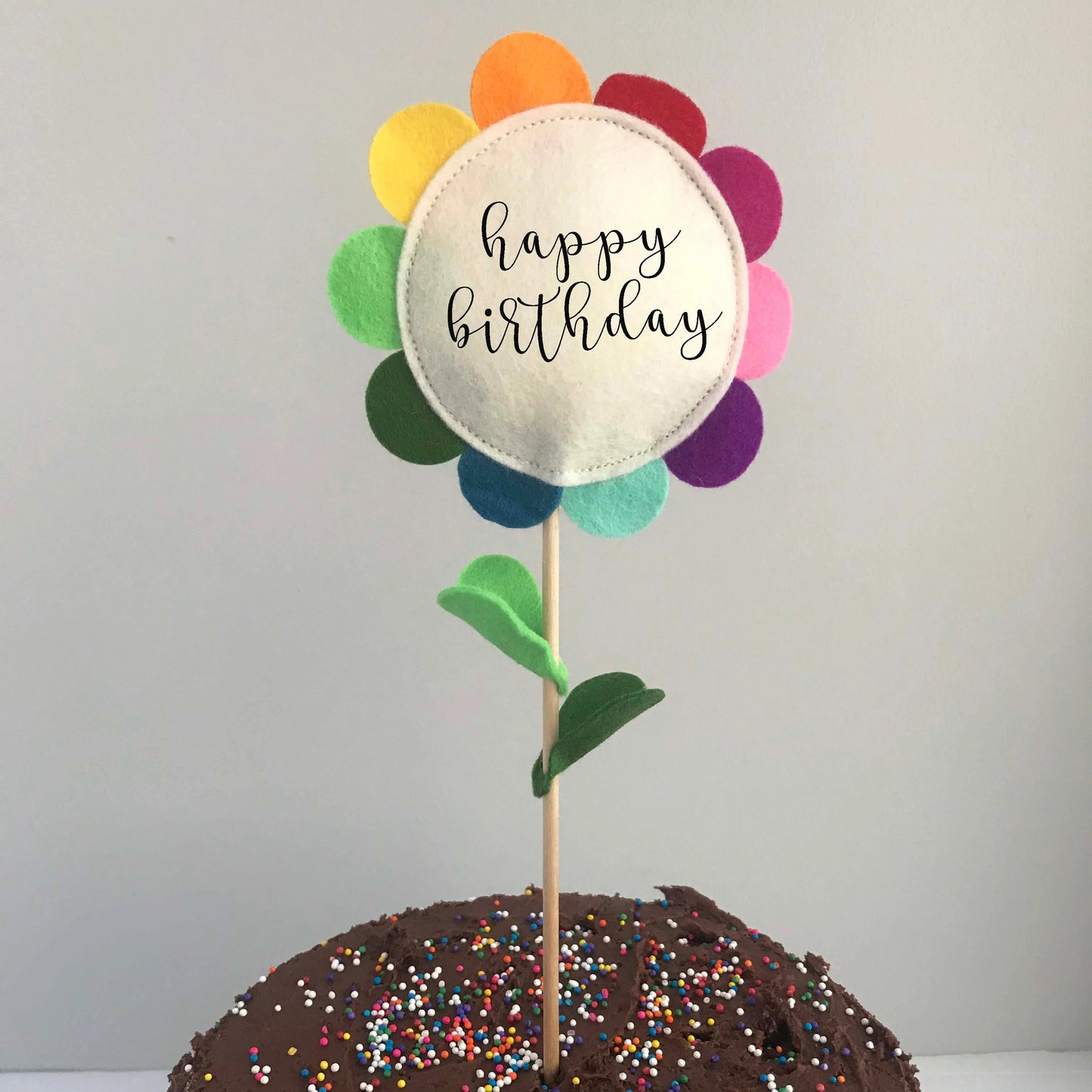 Rainbow Sunflower Cake Topper