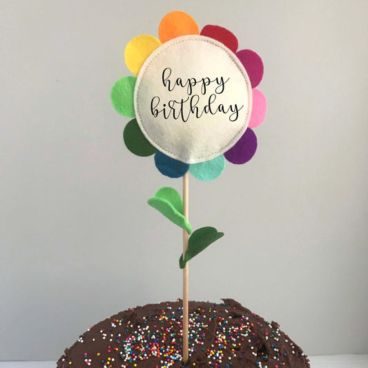 Rainbow Sunflower Cake Topper