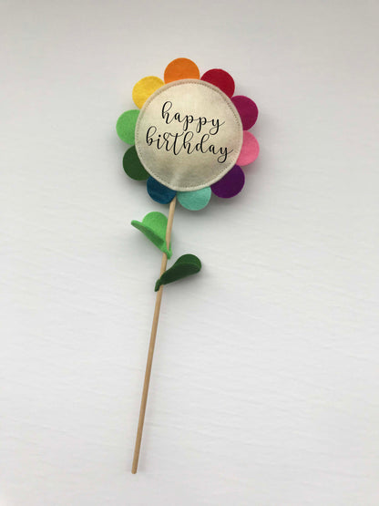 Rainbow Sunflower Cake Topper