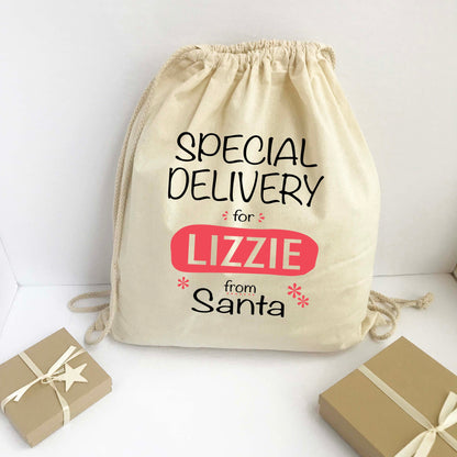 Personalized Santa Sack - Christmas Gift Bag Special Delivery