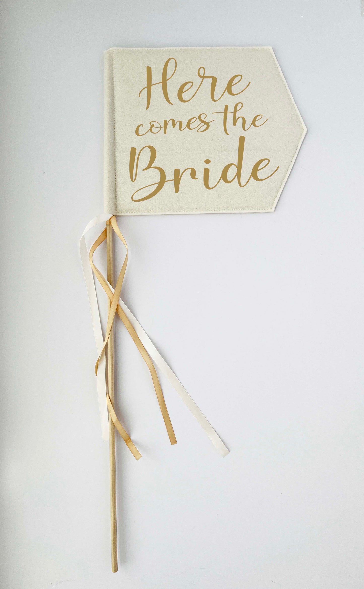 Here Comes The Bride, Wedding Pennant Flag