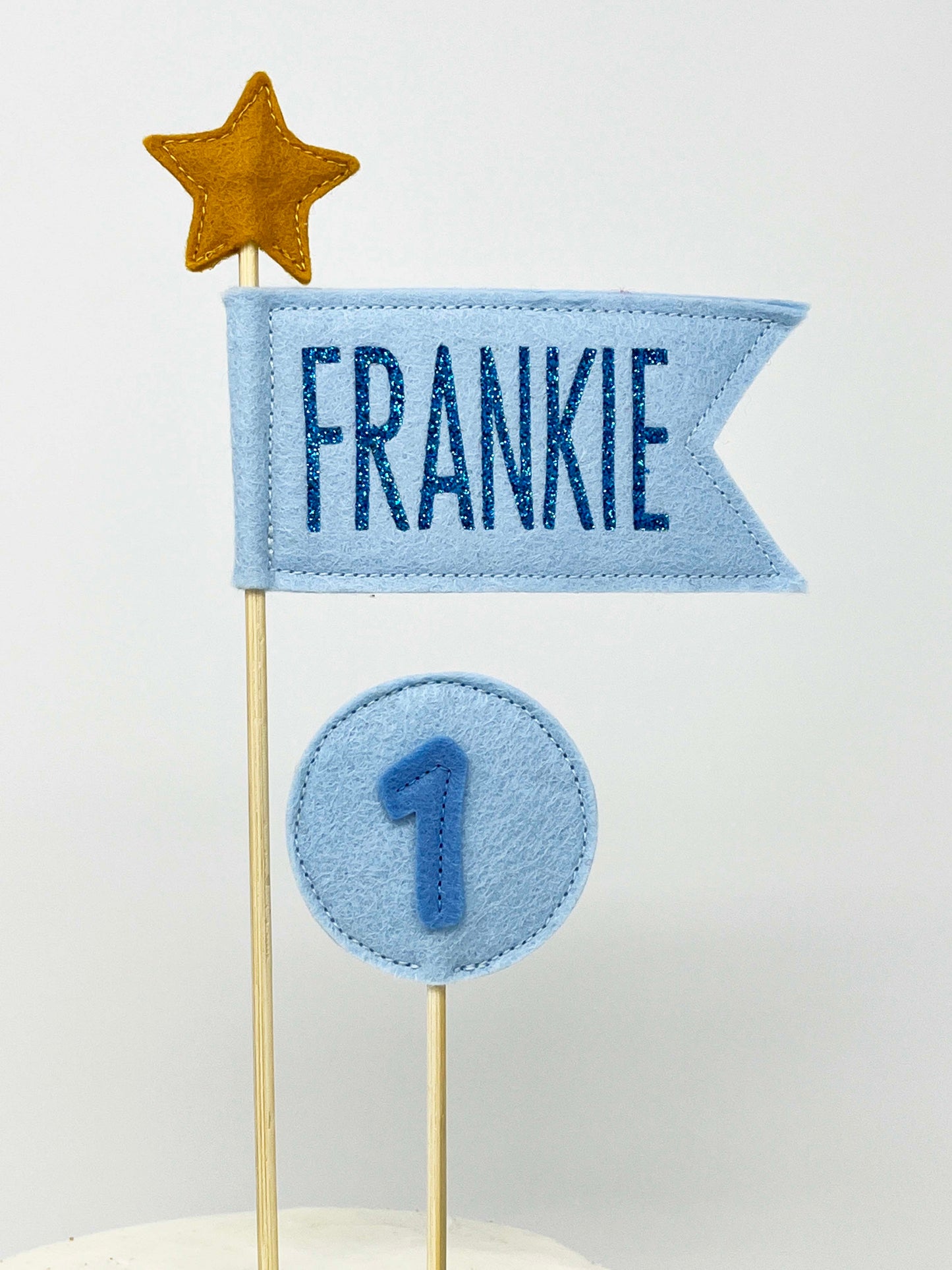 Personalized Felt Pennant Flag Cake Topper